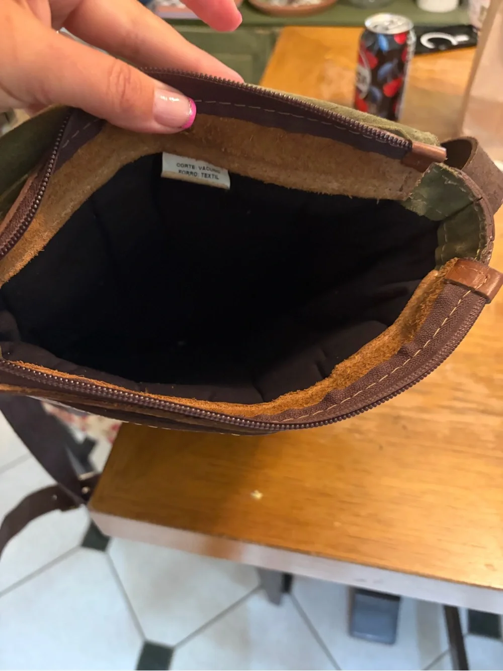 Brown handmade Leather Crossbody Bag